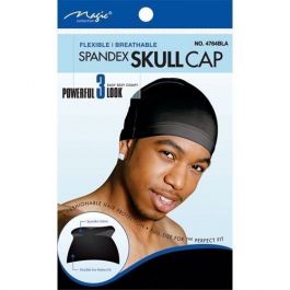 Magic Spandex Skull Cap Black. 12x 